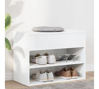 vidaXL Panca Portascarpe Bianca 60x30x45cm in Truciolato