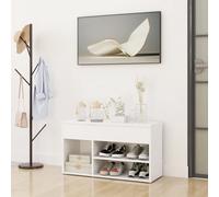 Panca Portascarpe Bianco 103x30x54,5 cm in Truciolato