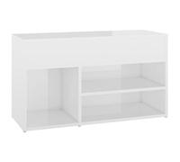vidaXL Panca Portascarpe Bianco Lucido 80x30x45 cm in Truciolato