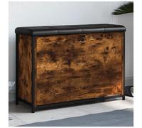 Panca portascarpe cassetto ribaltabile rovere fumo 82x32x56cm