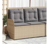 vidaXL Panca Reclinabile da Giardino con Cuscini Beige in Polyrattan