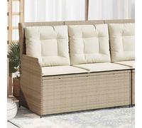 vidaXL Panca Reclinabile da Giardino con Cuscini Beige in Polyrattan