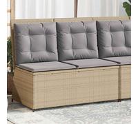 vidaXL Panca Reclinabile da Giardino con Cuscini Beige in Polyrattan