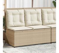 vidaXL Panca Reclinabile da Giardino con Cuscini Beige in Polyrattan