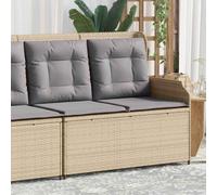 vidaXL Panca Reclinabile da Giardino con Cuscini Beige in Polyrattan