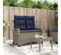 vidaXL Panca Reclinabile da Giardino con Cuscini Grigia in Polyrattan