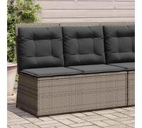 vidaXL Panca Reclinabile da Giardino con Cuscini Grigia in Polyrattan
