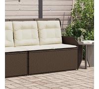 vidaXL Panca Reclinabile da Giardino con Cuscini Marrone in Polyrattan