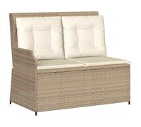 vidaXL Panchina da giardino con cuscino Beige Poly Rattan