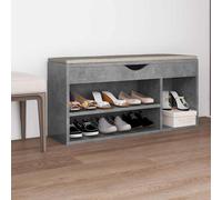 vidaXL Panca Scarpe con Cuscino Grigio Cemento 104x30x49cm Multistrato