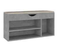 VIDAXL - Panca Scarpe con Cuscino Grigio Cemento 104x30x49cm Multistrato