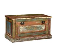 vidaXL Panca Scarpiera in Legno Massello di Recupero Baule Contenitore Cassa