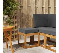 vidaXL Panca Sgabello con cuscino Naturale e Antracite 43 x 43 x 37 cm