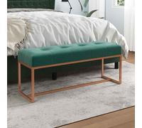 vidaXL Panca Verde Scuro 110x36x45 cm in Velluto