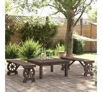 vidaXL Panche da Giardino 2 pz in Legno Massello di Abete