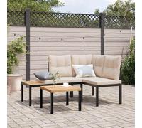 vidaXL Panche Giardino con Cuscini 2pz Nere Acciaio Verniciato Polvere