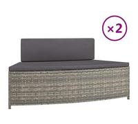 VIDAXL - Panche Per Spa Con Cuscini 2 Pz In Polyrattan Grigio