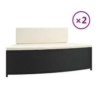 vidaXL Panche per Spa con Cuscini 2 pz in Polyrattan Nero