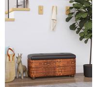 vidaXL Panche Portaoggetti 2 pz con Cuscino Marrone 69 cm Tifa