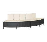 vidaXL Panche Vasca Idromassaggio con Cuscini 2pz in Polyrattan Nero, Panca per casca idromassaggio con Cuscino, Panca in polyrattan, Panca da Giardino