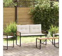 vidaXL Panchetta in Legno a Strati 114 x 55 x 77 cm Crema Rettangolare