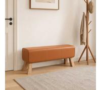 vidaXL panchina 110 x 30 x 45 cm Pelle Vera Marrone