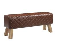 vidaXL panchina 110 x 30 x 45 cm Pelle Vera Marrone diamante