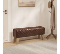 vidaXL panchina 110 x 30 x 45 cm Pelle Vera Marrone diamante