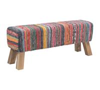 vidaXL panchina 110 x 30 x 45 cm Pelle Vera Multicolore