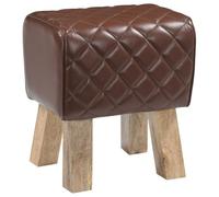 vidaXL panchina 40 x 30 x 45 cm Pelle Vera Marrone diamante