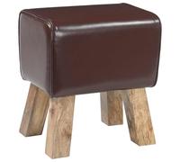vidaXL panchina 40 x 30 x 45 cm Pelle Vera Marrone Scuro