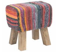 vidaXL panchina 40 x 30 x 45 cm Pelle Vera Multicolore