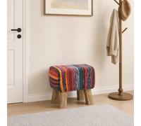 vidaXL panchina 40 x 30 x 45 cm Pelle Vera Multicolore