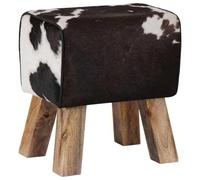 vidaXL panchina 40 x 30 x 45 cm Pelle Vera Nero e Bianco