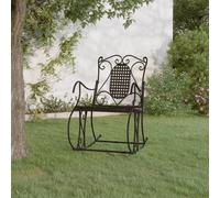 vidaXL Panchina a Dondolo 84 cm Nera in Acciaio