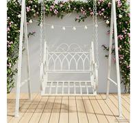 vidaXL Panchina a Dondolo Acciaio 71 x 75 x 59 cm Bianco Antico