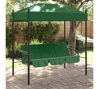 vidaXL Panchina a Dondolo da Giardino Baldacchino Verde in Acciaio