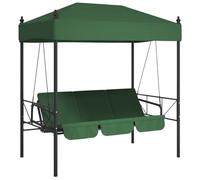 vidaXL Panchina a Dondolo da Giardino Baldacchino Verde in Acciaio, Dondolo, panchina a Dondolo da Esterno, Dondolo per mobili da Giardino