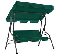 vidaXL Panchina a Dondolo da Giardino con Baldacchino e Cuscini Comodo Relax Stabile Elegante Altalena Telaio in Acciaio Verniciato Verde in Tessuto