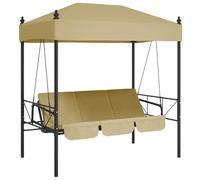 vidaXL Panchina a Dondolo da Giardino Baldacchino Sabbia in Acciaio, Dondolo, panchina a Dondolo da Esterno, Dondolo per mobili da Giardino