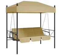 vidaXL Panchina a Dondolo da Giardino Baldacchino Sabbia in Acciaio, Dondolo, panchina a Dondolo da Esterno, Dondolo per mobili da Giardino