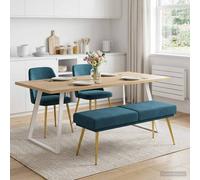vidaXL Panchina a doppio strato Blu 120 x 45 x 46 cm Velluto