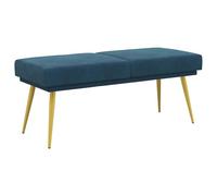 vidaXL Panchina a doppio strato Blu 120 x 45 x 46 cm Velluto, Panchina rettangolare moderna in velluto, seduta morbida per camera, salotto, corridoio, design compatto, gambe affusolate