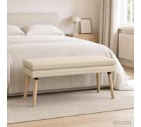 vidaXL Panchina a doppio strato Crema 110 x 40 x 47 cm Tessuto