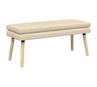 vidaXL Panchina a doppio strato Crema 110 x 40 x 47 cm Tessuto, Panchina moderna a due strati, imbottita e morbida, design robusto, gambe affusolate, legno ingegnerizzato, schiuma comoda