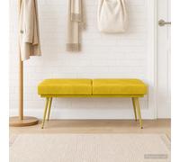 vidaXL Panchina a doppio strato Giallo 120 x 45 x 46 cm Velluto