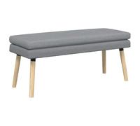 vidaXL Panchina a doppio strato Grigio Chiaro 110 x 40 x 47 cm Tessuto, Panchina moderna a due strati, imbottita e morbida, design robusto, gambe affusolate, legno ingegnerizzato, schiuma comoda