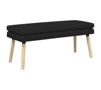 vidaXL Panchina a doppio strato Nero 110 x 40 x 47 cm Tessuto, Panchina moderna a due strati, imbottita e morbida, design robusto, gambe affusolate, legno ingegnerizzato, schiuma comoda