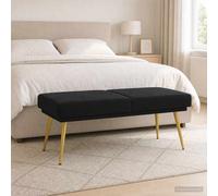 vidaXL Panchina a doppio strato Nero 120 x 45 x 46 cm Velluto