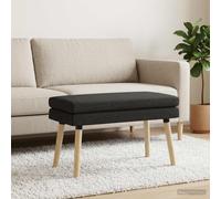 vidaXL Panchina a doppio strato Nero 80 x 40 x 47 cm Tessuto, Panchina moderna a due strati, imbottita e morbida, design robusto, gambe affusolate, legno ingegnerizzato, schiuma comoda